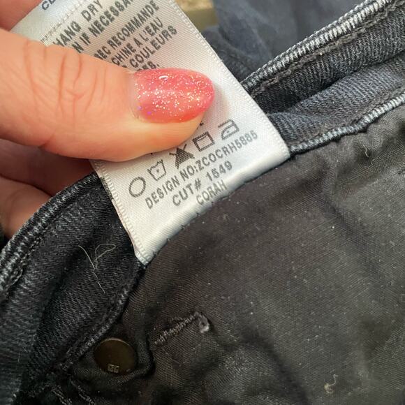 Joe's Jeans Corah Black Quilted Leather Knee Panel The Skinny Leg Jeans Size 29 - Picture 10 of 10